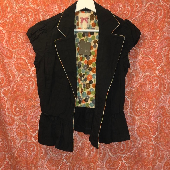 NWT Anthropologie Cap-Sleeve Blazer w/ Belt - Picture 3 of 4
